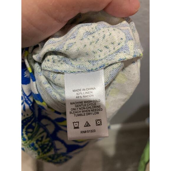 CeCe Wide Leg Linen High Waisted Pants Size L NWOT Coastal Preppy - Picture 4 of 6